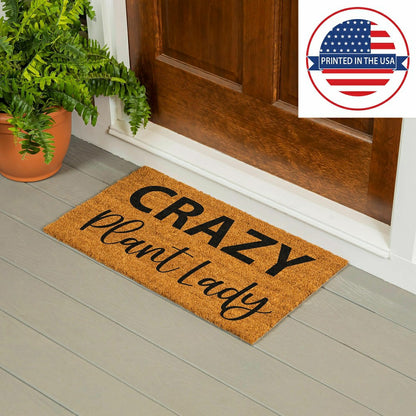 Crazy Plant Lady Coir Mat | Plow & Hearth