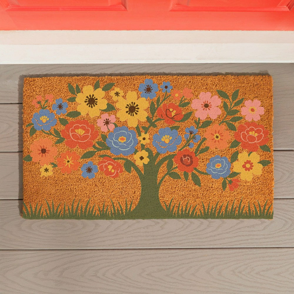 Blooming Tree of Life Coir Mat | Plow & Hearth