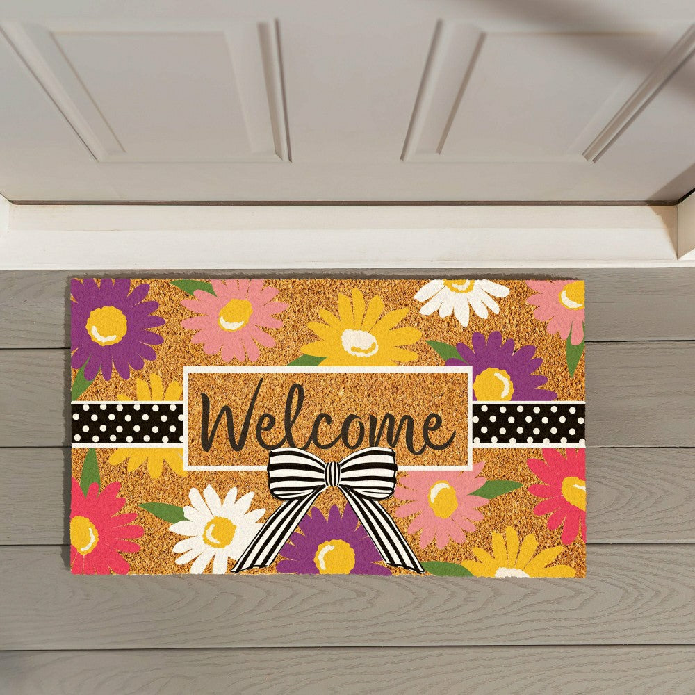 Daisy Bow Bouquet Coir Mat | Plow & Hearth
