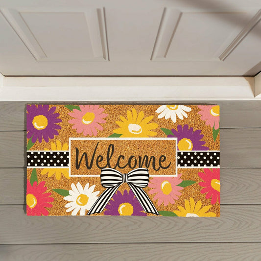 Daisy Bow Bouquet Coir Mat | Plow & Hearth