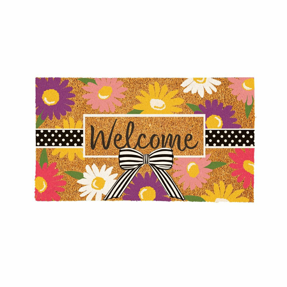 Daisy Bow Bouquet Coir Mat | Plow & Hearth