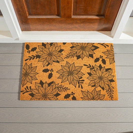 Flower & Stripes Coir Mat, 36"x24" | Plow & Hearth