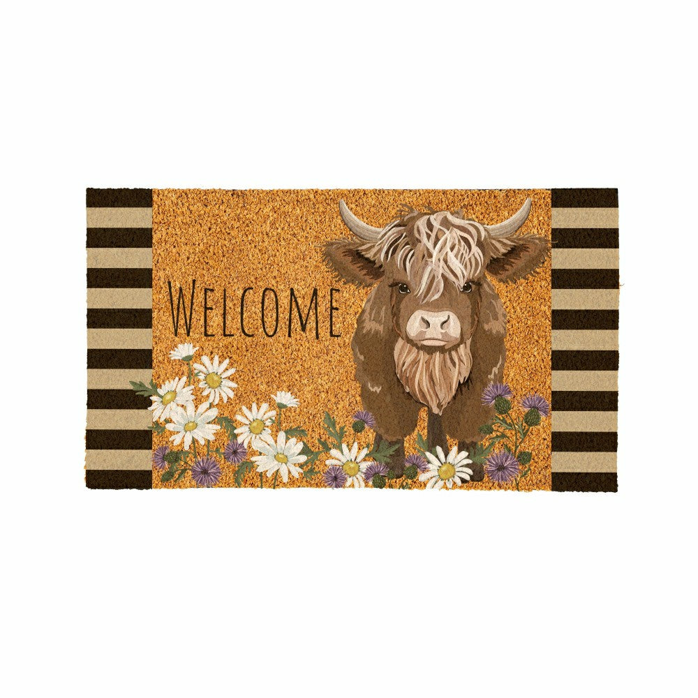 Petal & Plow Highland, Cow Coir Mat 28"x16" | Plow & Hearth