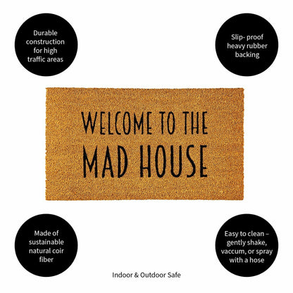 Welcome to the Mad House Coir Mat | Plow & Hearth