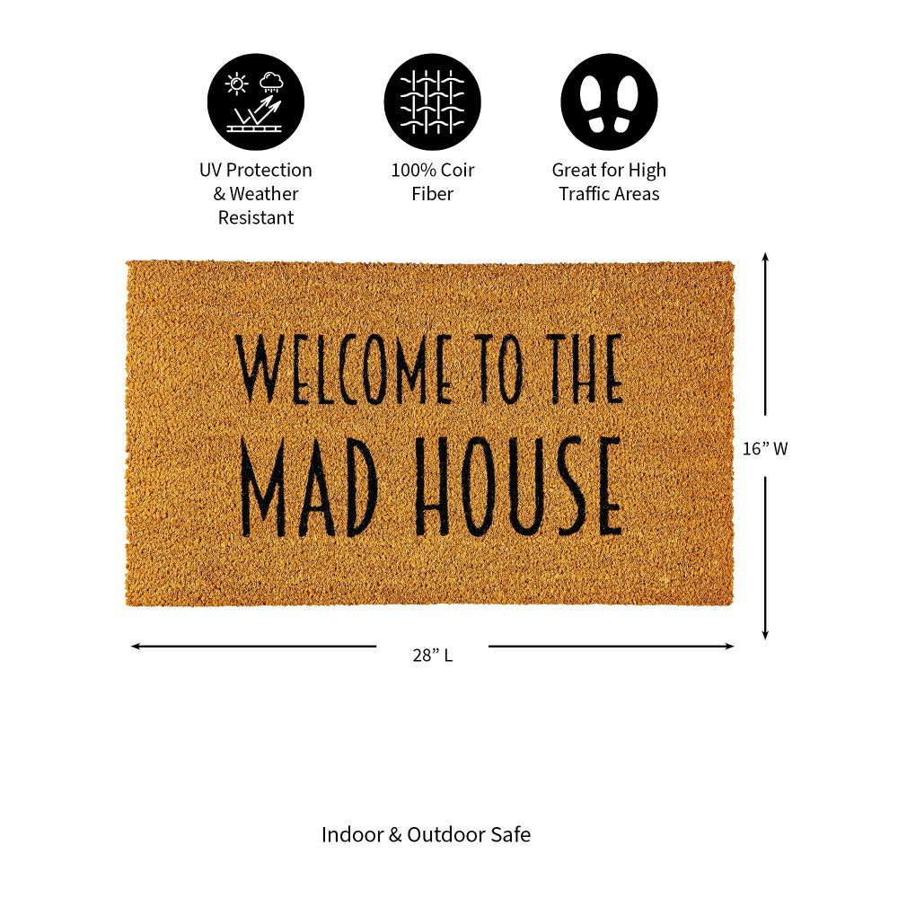 Welcome to the Mad House Coir Mat | Plow & Hearth