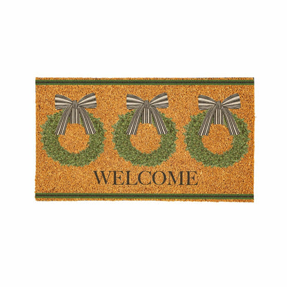 Boxwood Wreaths Coir Mat | Plow & Hearth