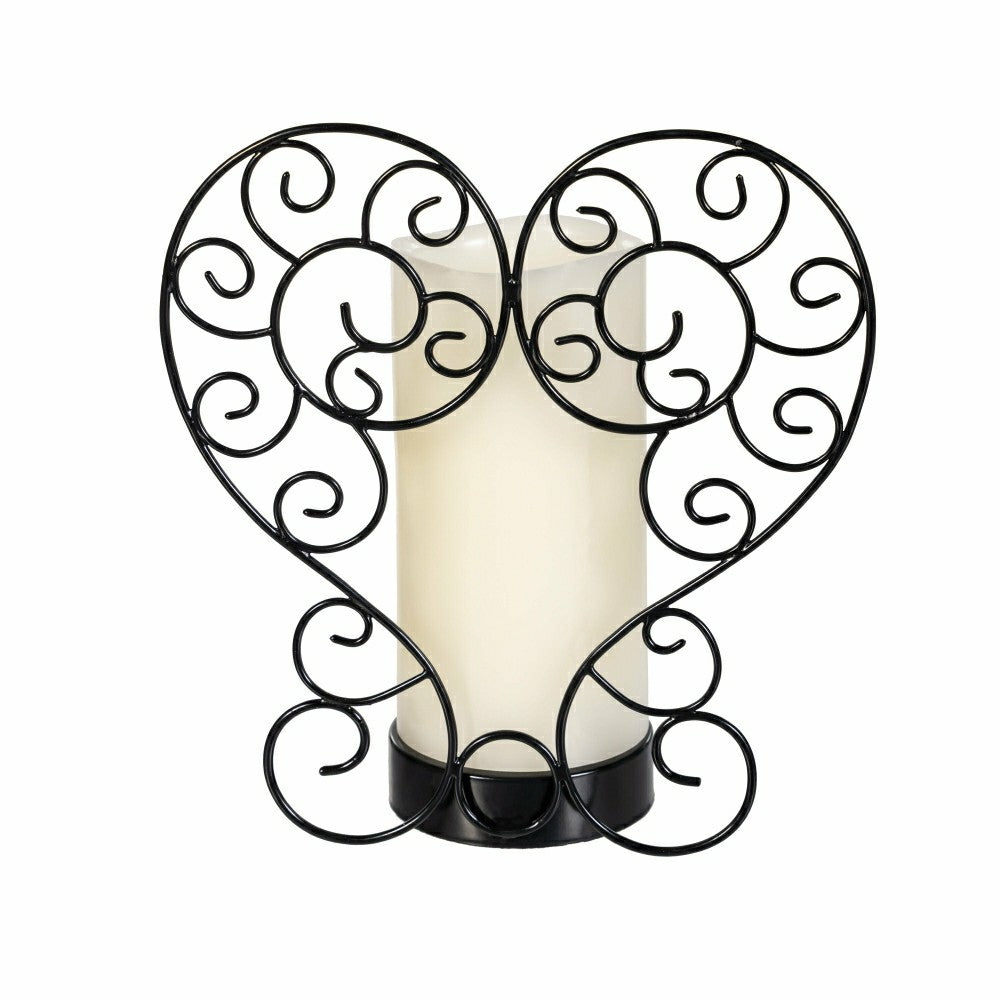 Memorial LED Candle with Flickering Flame and Heart Metal Base, Heart  | Plow & Hearth