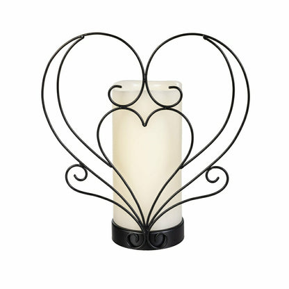 Simple Blessings LED Candle with Flickering Flame and Heart Metal Base | Plow & Hearth