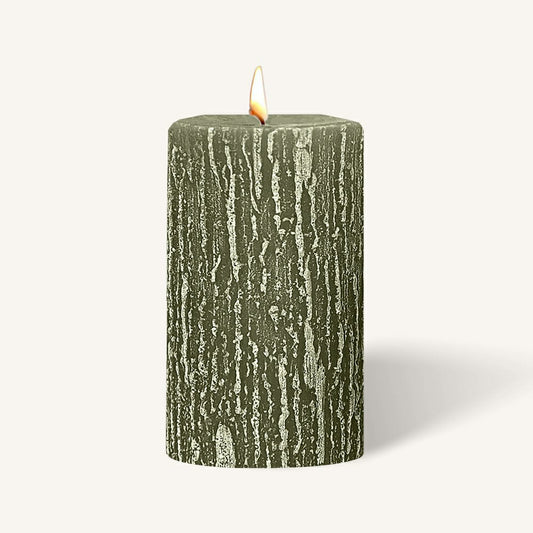 Timberline Pillar Candles - Olive Green - 6 Pack | Plow & Hearth