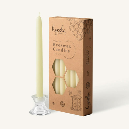 White Beeswax Candles- 10 Hours - 12 Pack | Plow & Hearth