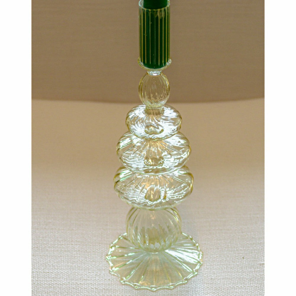 Buttercream Yellow Ribbed Candle Holder, Set of 2 | Plow & Hearth