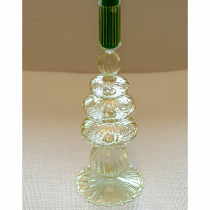 Buttercream Yellow Ribbed Candle Holder, Set of 2 | Plow & Hearth