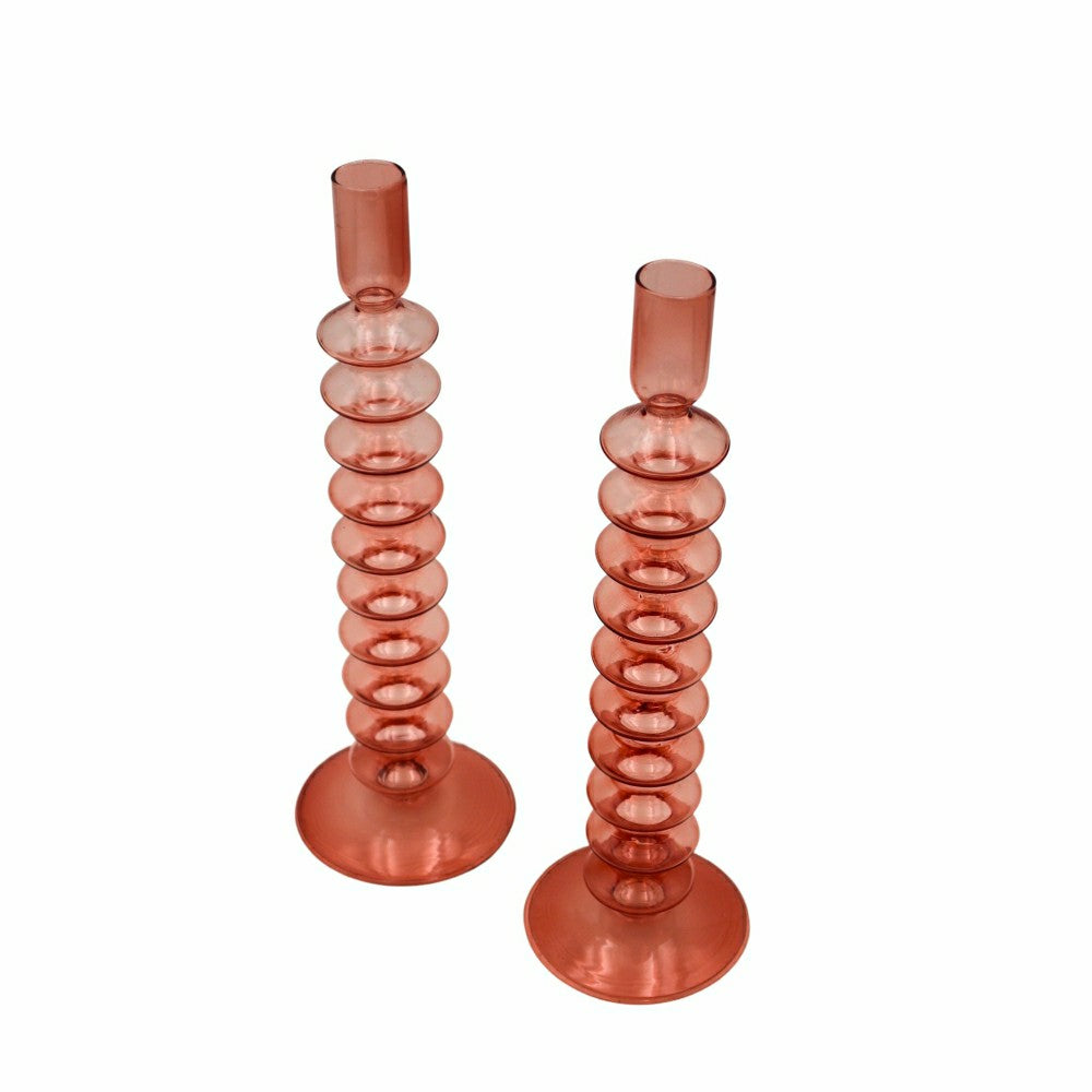 Coraline Peach Candle Holder, Set of 2 | Plow & Hearth
