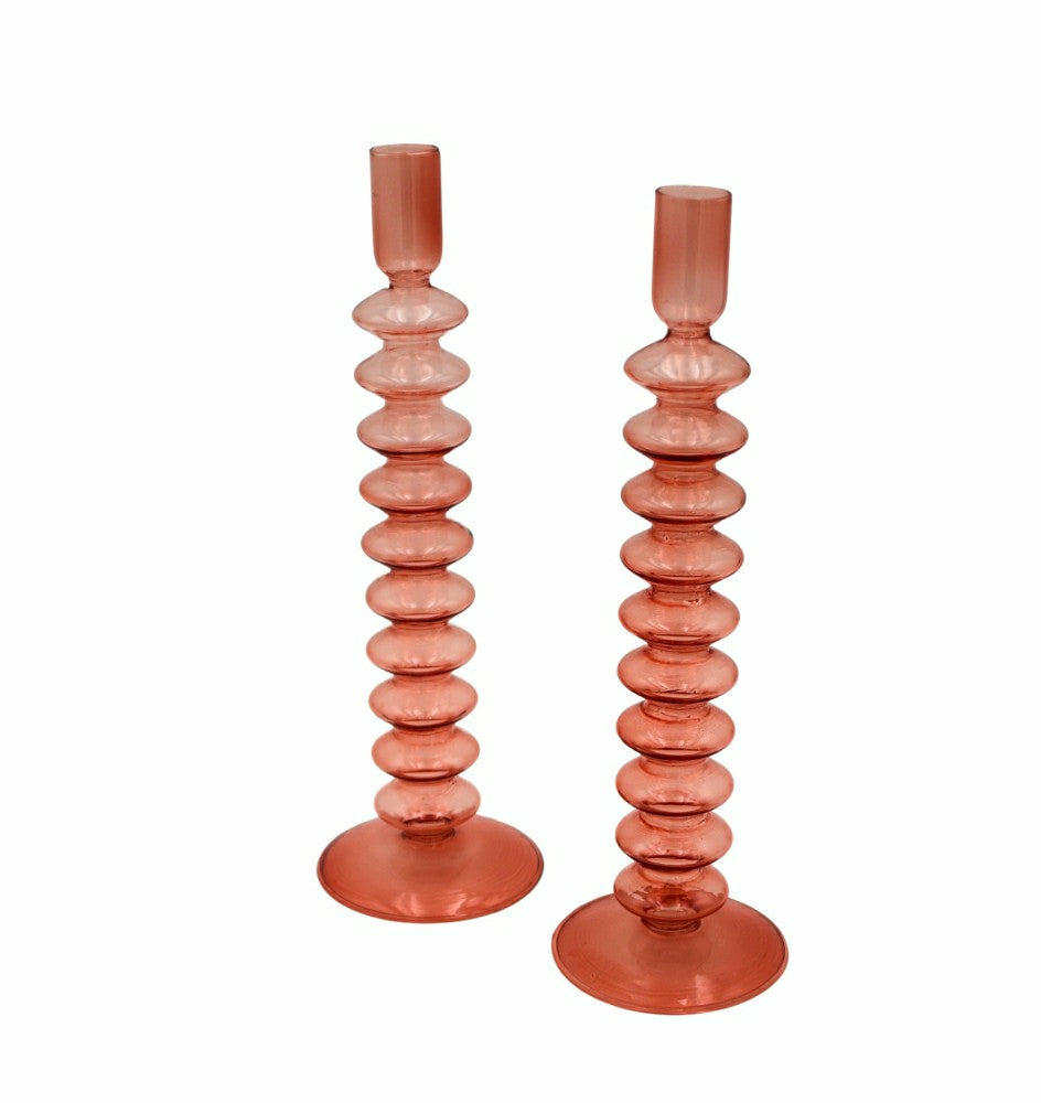 Coraline Peach Candle Holder, Set of 2 | Plow & Hearth