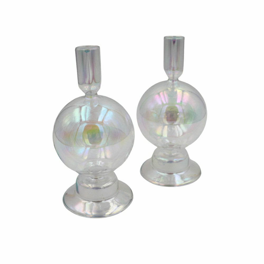 Set of 2 Rainbow Prism Bauble Candle Holders | Plow & Hearth