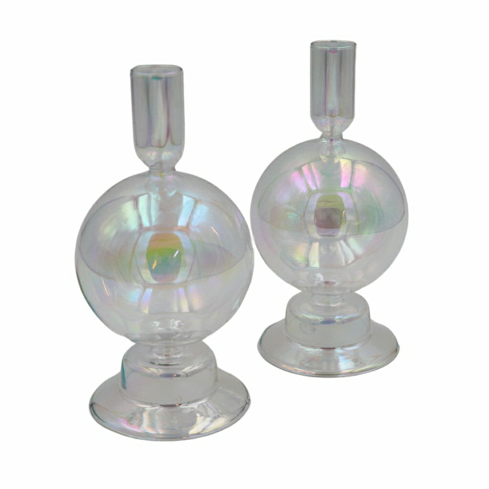 Set of 2 Rainbow Prism Bauble Candle Holders | Plow & Hearth