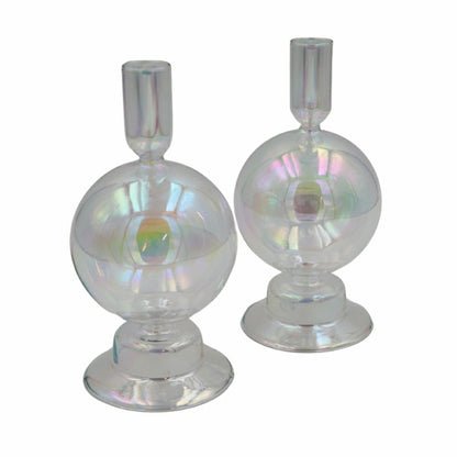 Set of 2 Rainbow Prism Bauble Candle Holders | Plow & Hearth