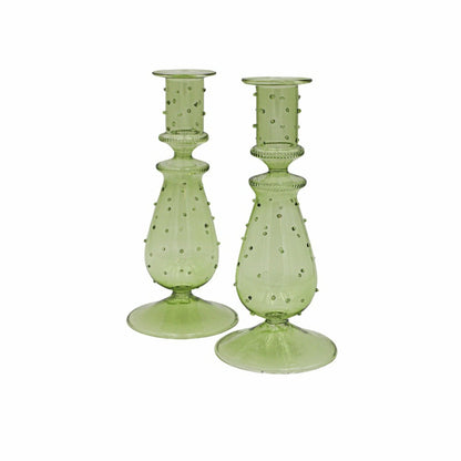 Set of 2 Olive Grove Dotty Candle Holders | Plow & Hearth