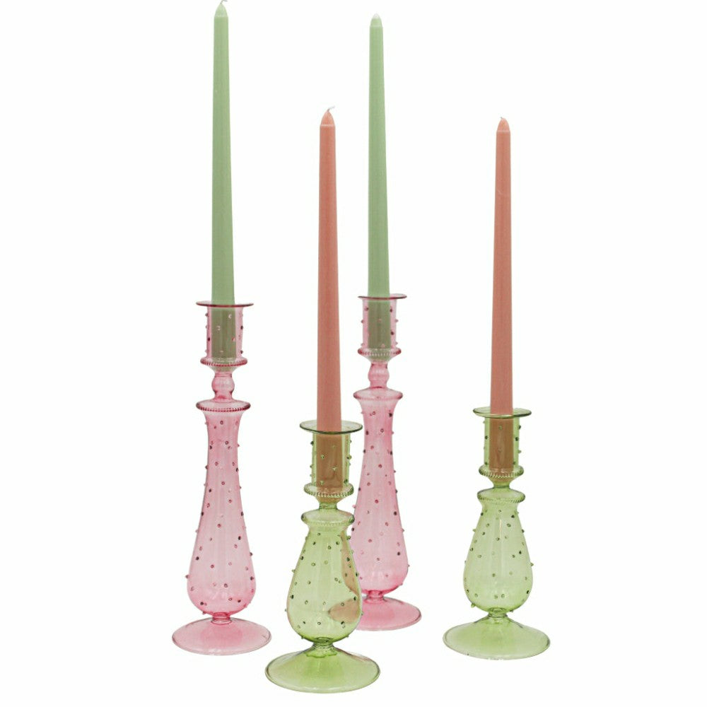 Set of 2 Olive Grove Dotty Candle Holders | Plow & Hearth