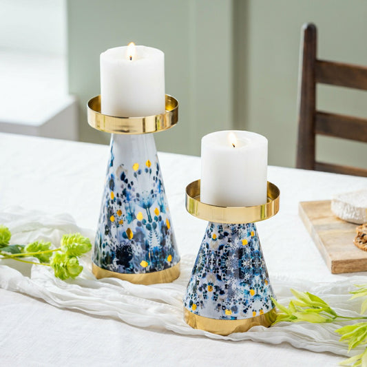 VivaStyle Gildede Meadow Candle Holder, Metal, Set of 2 | Plow & Hearth