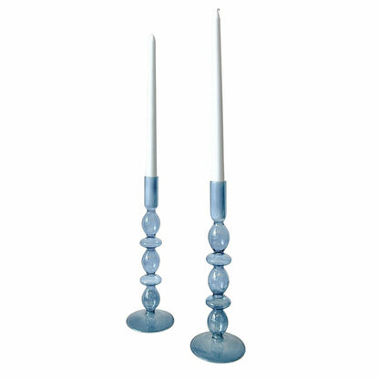 Azure Blue Candle Holder - Pair | Plow & Hearth