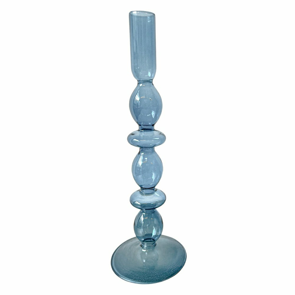 Azure Blue Candle Holder - Pair | Plow & Hearth