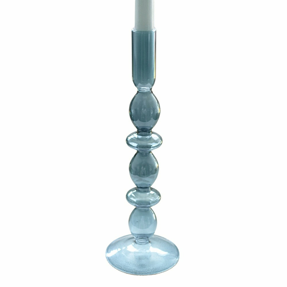Azure Blue Candle Holder - Pair | Plow & Hearth