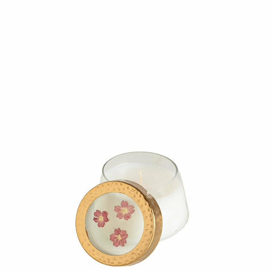 Petite Pressed Floral Candle - Spicy Apple | Plow & Hearth
