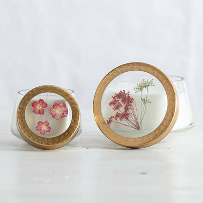 Petite Pressed Floral Candle - Spicy Apple | Plow & Hearth
