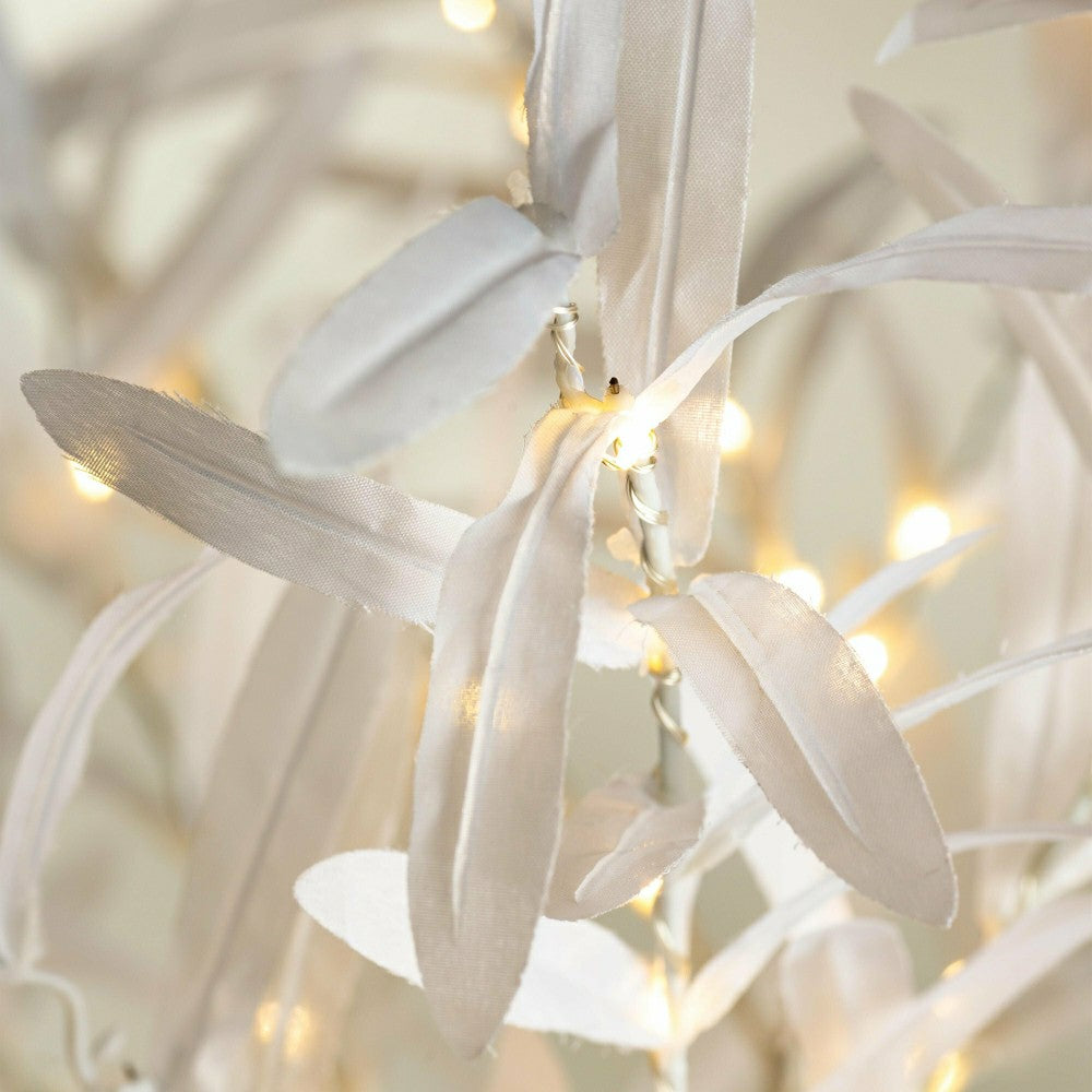 7' Lit Faux Olive Tree, White | Plow & Hearth