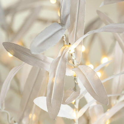 7' Lit Faux Olive Tree, White | Plow & Hearth