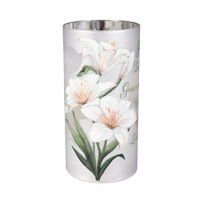 Simple Blessings LED Table Decor Glass Lasercut, 8"H | Plow & Hearth