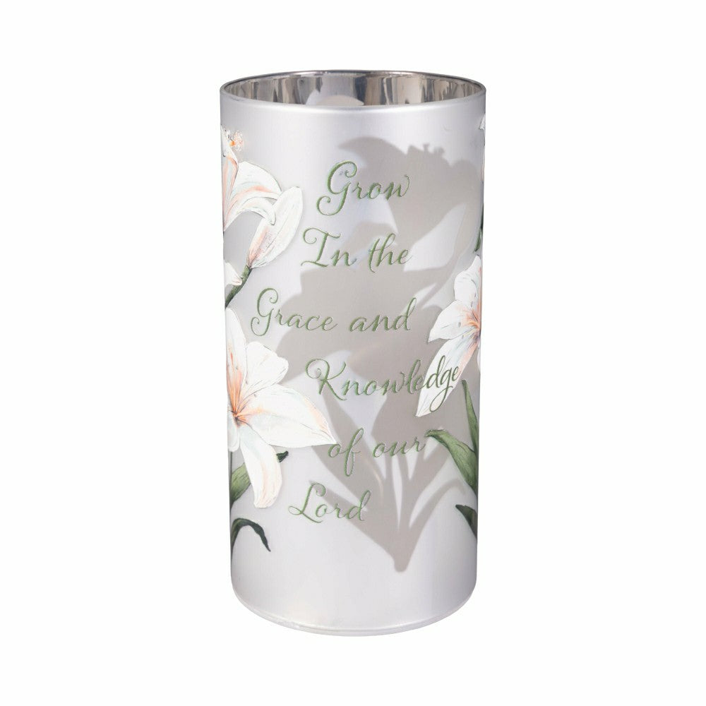 Simple Blessings LED Table Decor Glass Lasercut, 8"H | Plow & Hearth