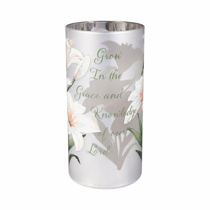 Simple Blessings LED Table Decor Glass Lasercut, 8"H | Plow & Hearth