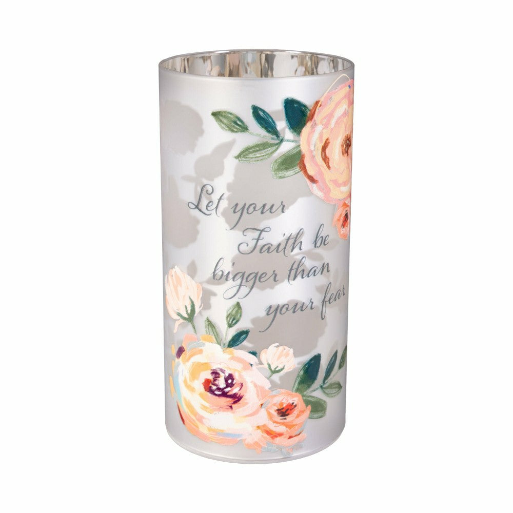Simple Blessings LED Table Decor Glass Lasercut, 8"H | Plow & Hearth