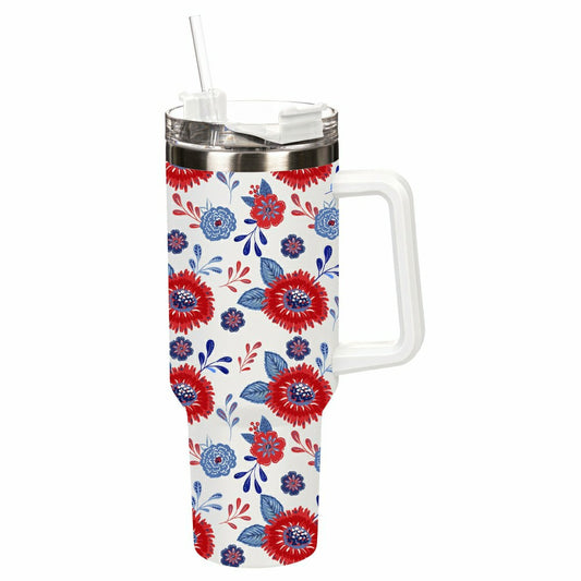 Red, White, & Bloom Tumbler Canyon Cup Double Wall Stainless Steel, Re | Plow & Hearth