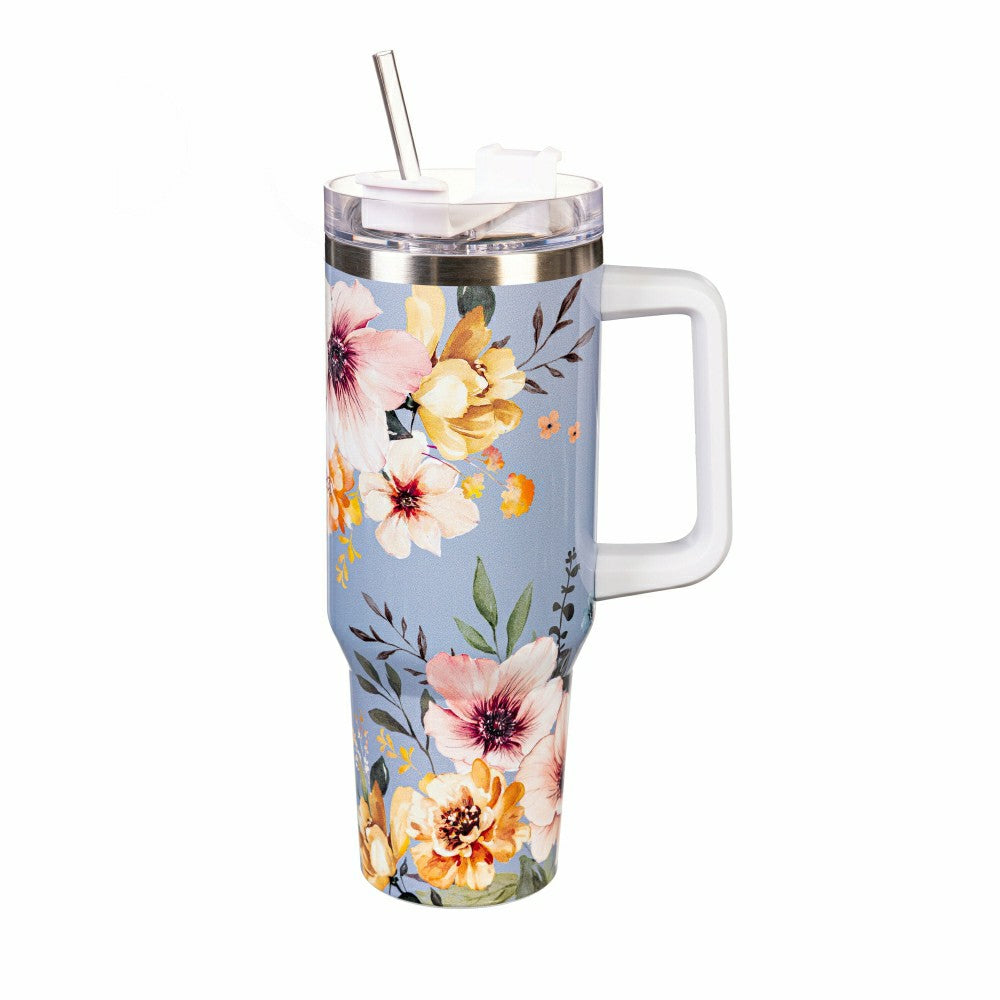 Hillside Pasture Tumbler Canyon Cup Double Wall Stainless Steel, Flora | Plow & Hearth