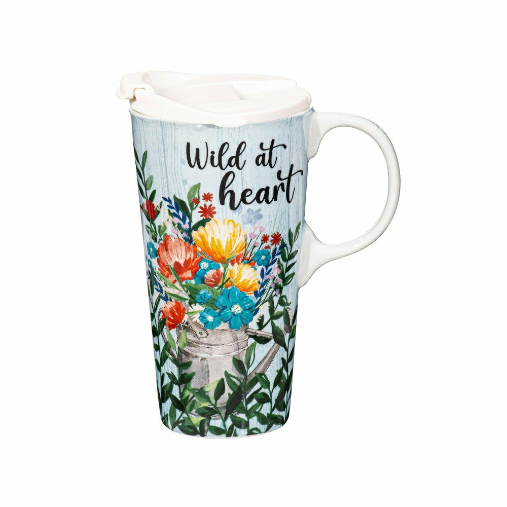 Wild At Heart Watering Can Ceramic Perfect Cup, 17oz, Gift Box | Plow & Hearth