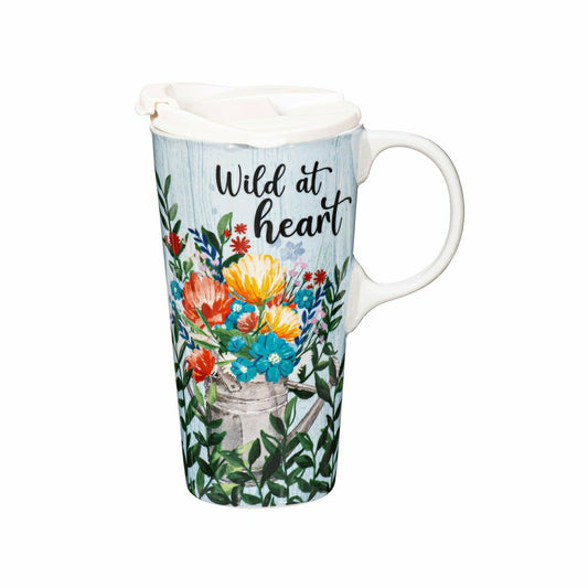 Wild At Heart Watering Can Ceramic Perfect Cup, 17oz, Gift Box | Plow & Hearth