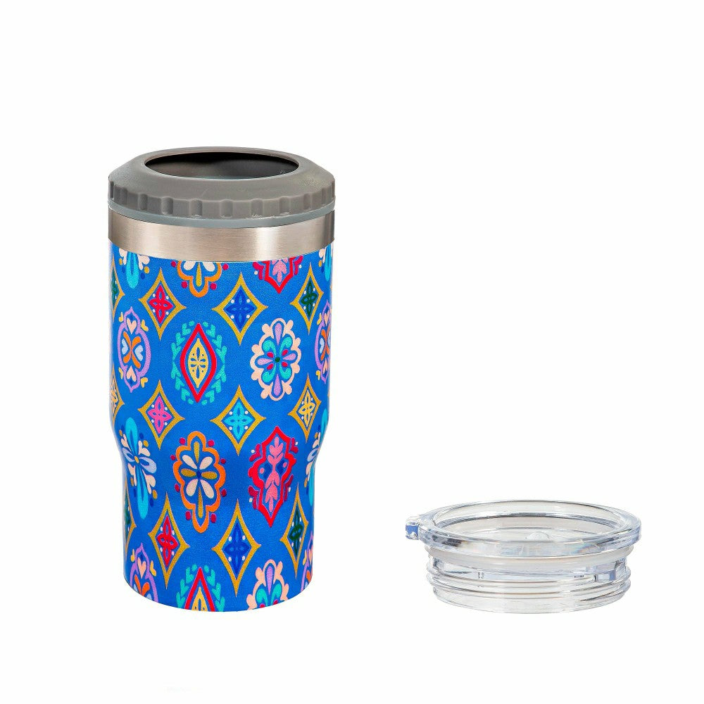Geometric Tapestry Stainless Steel Quatre Chiller with Silicone Cap an | Plow & Hearth