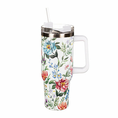 Floral Dance Canyon Cup, Double Wall Stainless Steel w/ Straw, 40oz, Gift Box | Plow & Hearth
