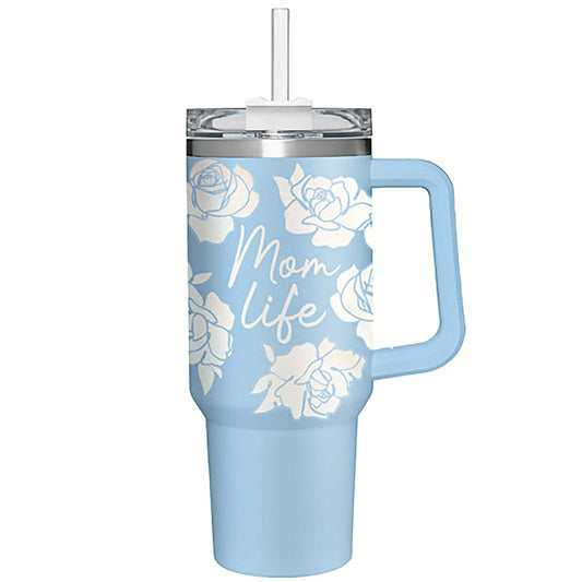 Mom Life Canyon Cup, Double Wall Stainless Steel w/ Straw, 40oz, Gift  | Plow & Hearth