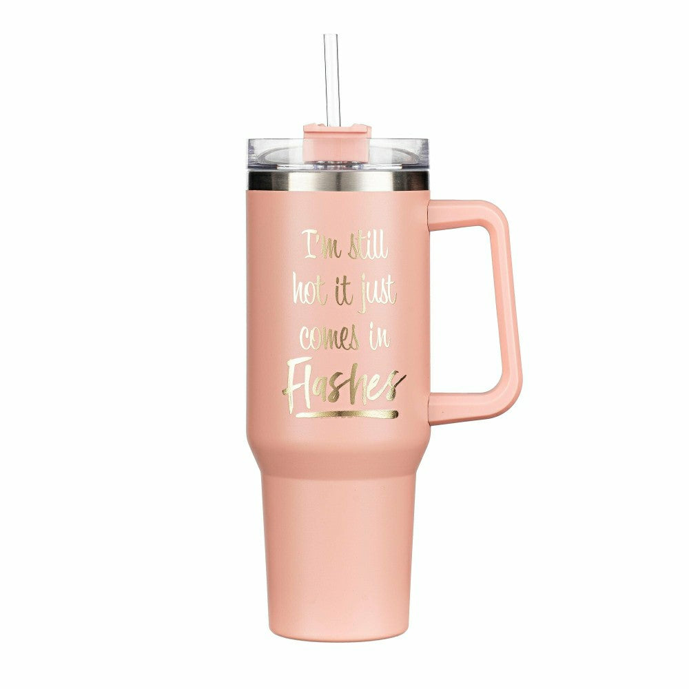 Tumbler Stainless-Steel Canyon Cup w/ Straw, I'm Still Hot Canyon Cup, | Plow & Hearth