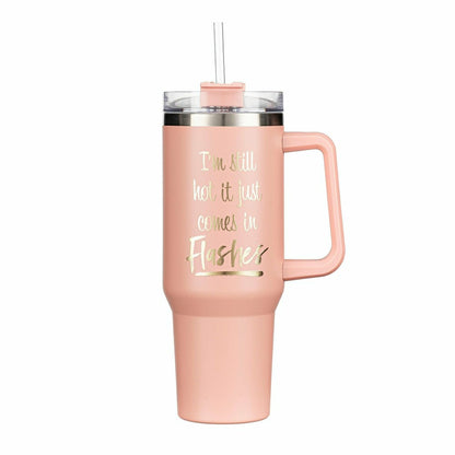 Tumbler Stainless-Steel Canyon Cup w/ Straw, I'm Still Hot Canyon Cup, | Plow & Hearth