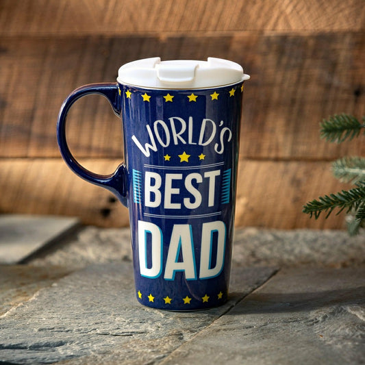 Title Series Travel Cup Ceramic Perfect Cup, Dad Accolade, 17oz, Gift  | Plow & Hearth