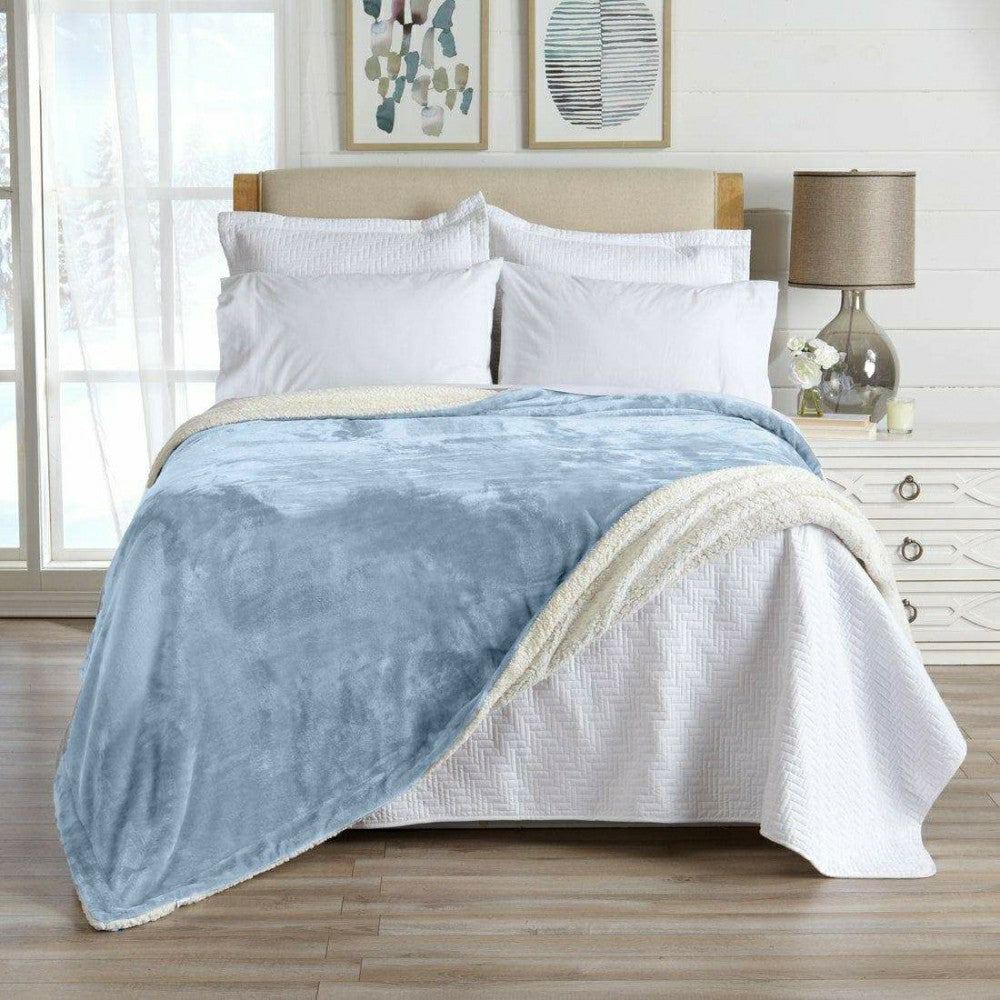 Velvet Plush Sherpa Luxury Bed Blanket - Kinsley Collection | Plow & Hearth