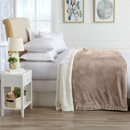 Velvet Plush Sherpa Luxury Bed Blanket - Kinsley Collection | Plow & Hearth