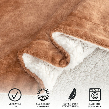 Velvet Plush Sherpa Luxury Bed Blanket - Kinsley Collection | Plow & Hearth