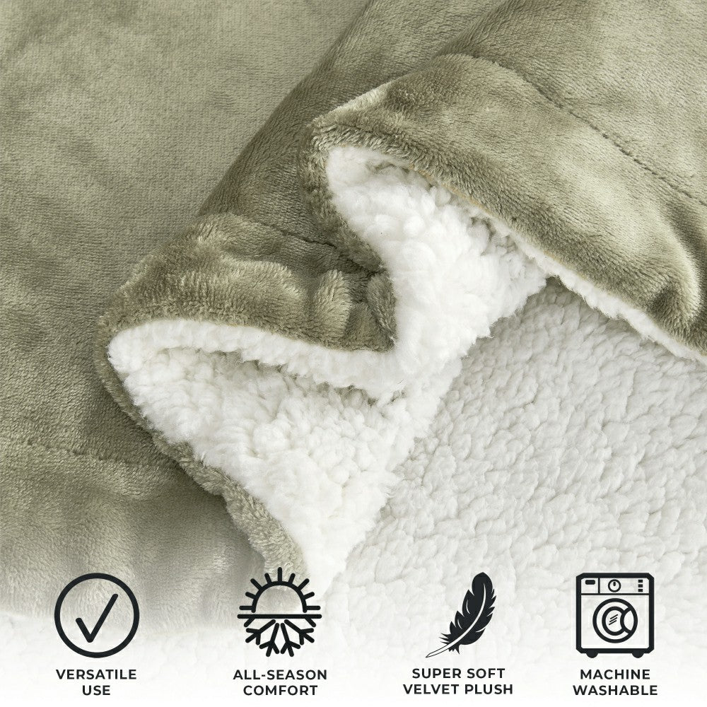 Velvet Plush Sherpa Luxury Bed Blanket - Kinsley Collection | Plow & Hearth