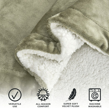 Velvet Plush Sherpa Luxury Bed Blanket - Kinsley Collection | Plow & Hearth